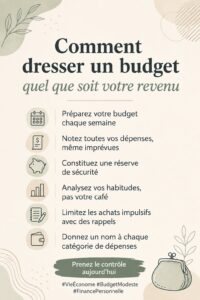 Une femme souriante examinant son budget avec un ordinateur.