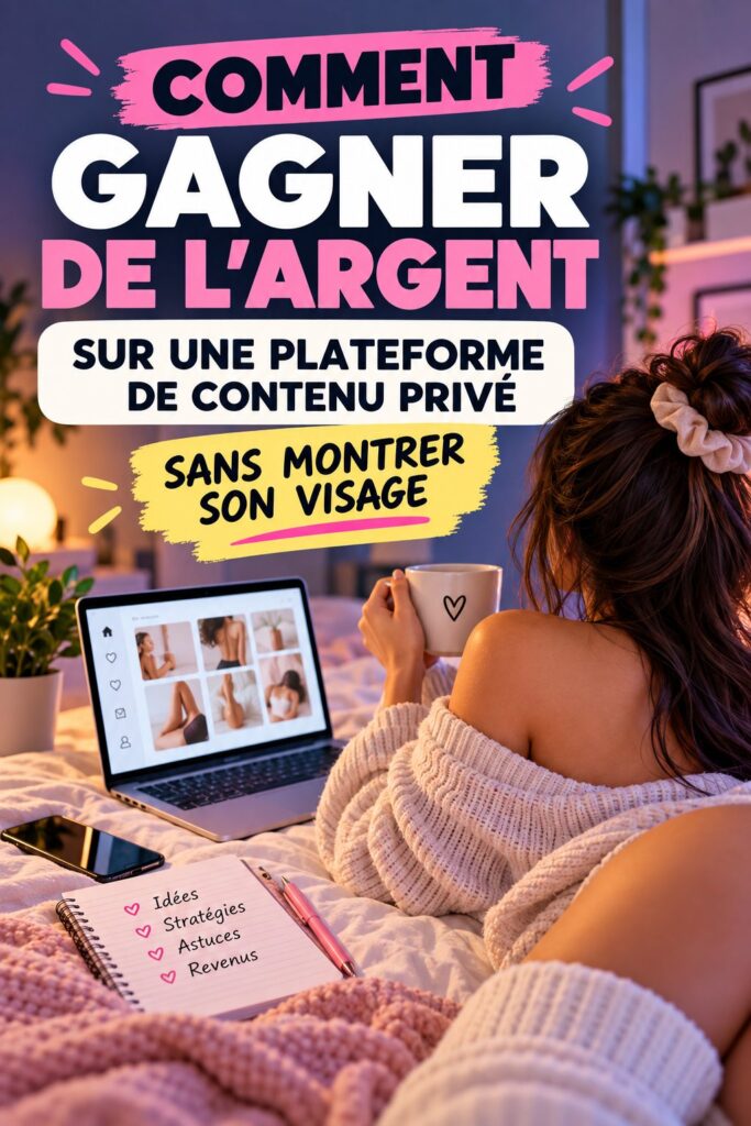 Femme utilisant un ordinateur pour gérer son compte OnlyFans, sans montrer son visage.