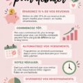 Femme lisant un article sur l'investissement à domicile, entourée de documents financiers