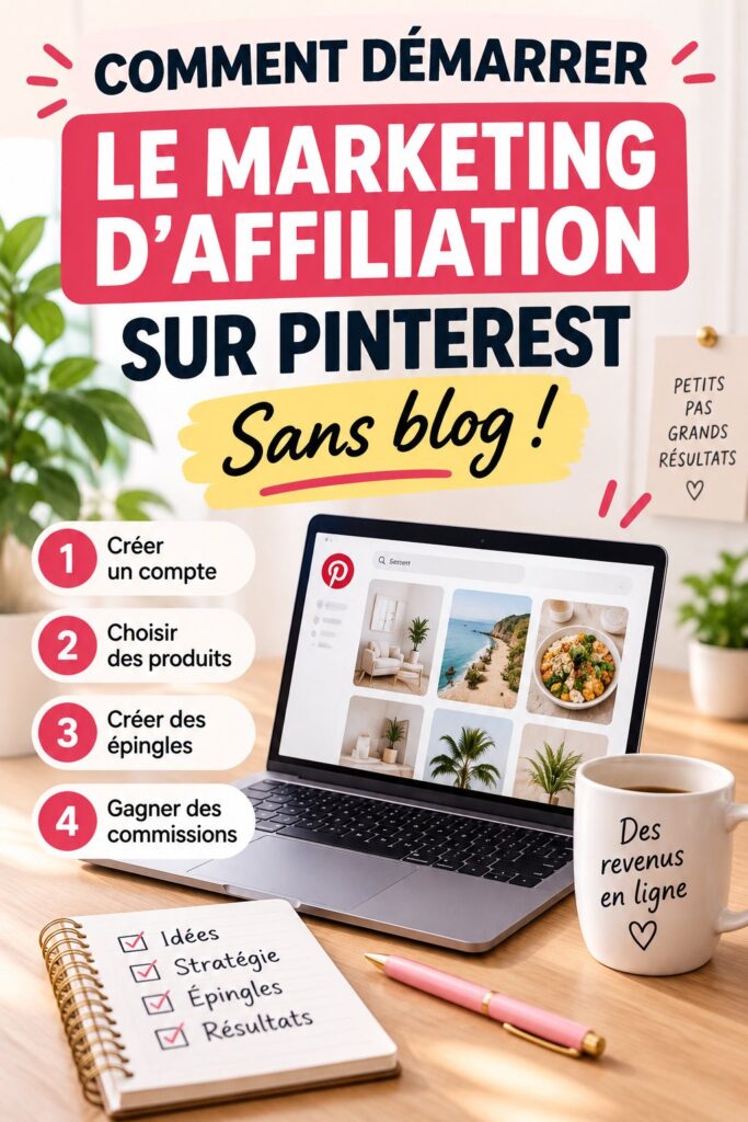 Femme utilisant Pinterest pour le marketing d'affiliation sans blog.