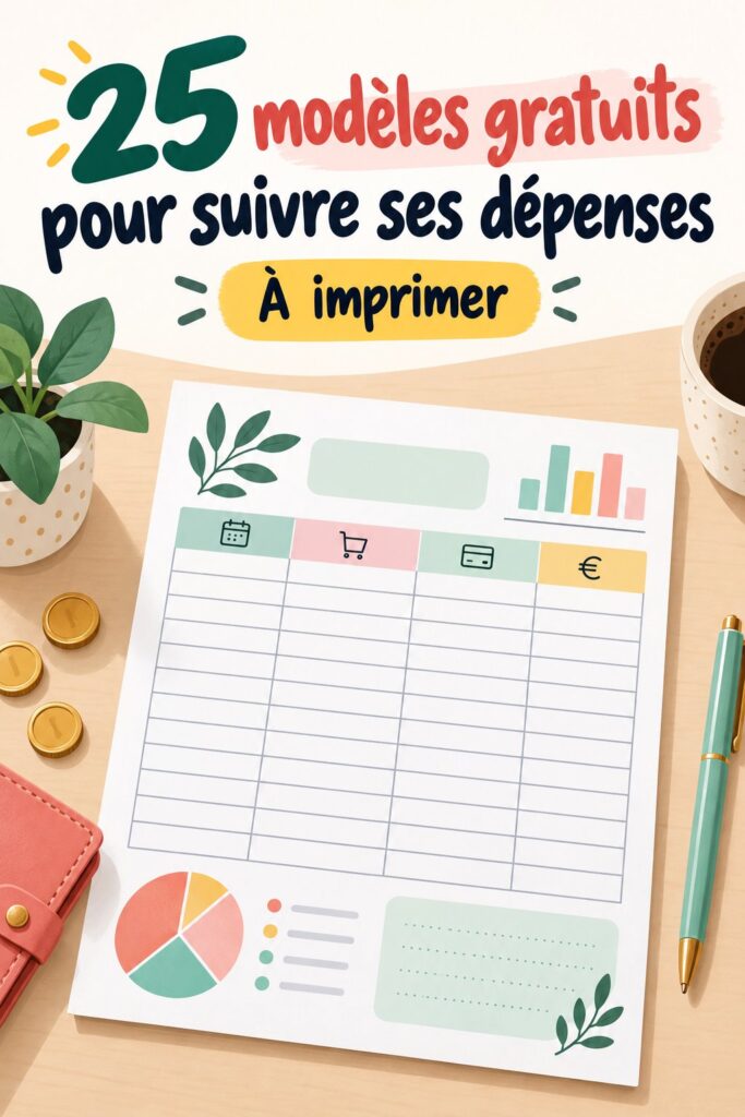 Modèles de suivi de dépenses gratuits à imprimer, idéals pour la gestion financière.