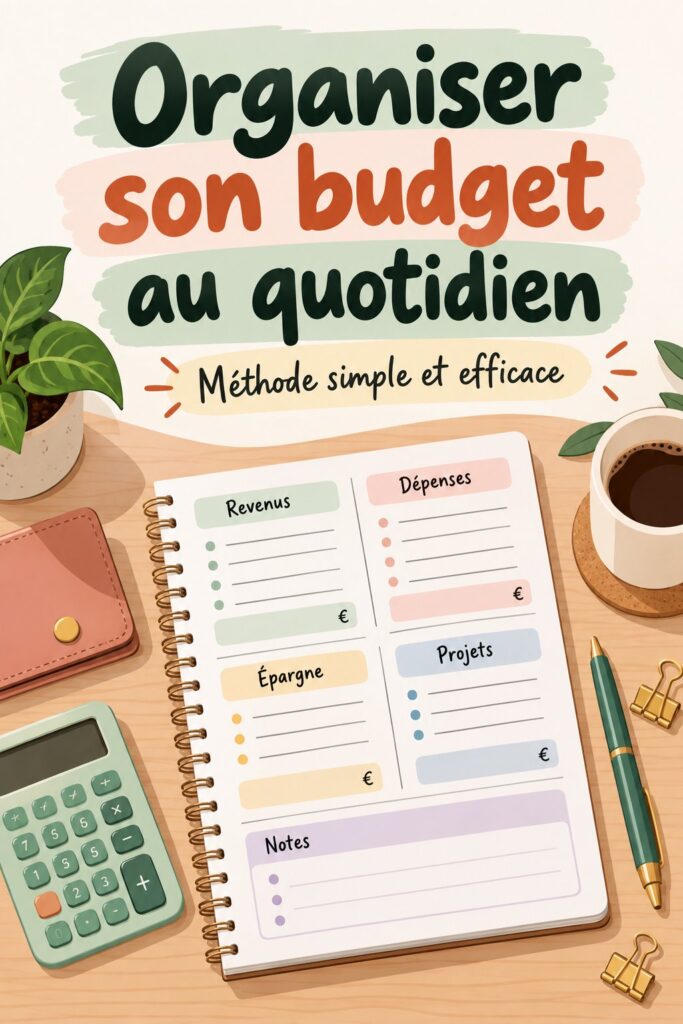 Femme souriante prenant des notes sur ses finances personnelles avec un carnet et un ordinateur.