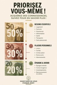 Femme heureuse et épanouie gérant ses finances personnelles.