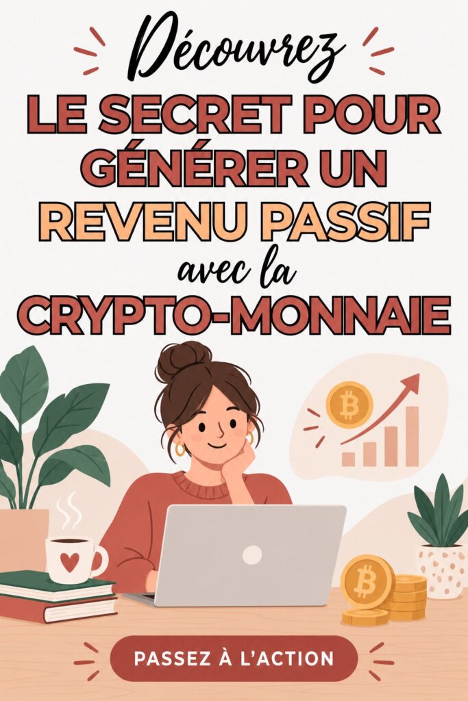 Femme souriante examinant des investissements en cryptomonnaie pour générer des revenus passifs.