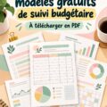 Femme utilisant un modèle PDF pour suivre ses dépenses mensuelles