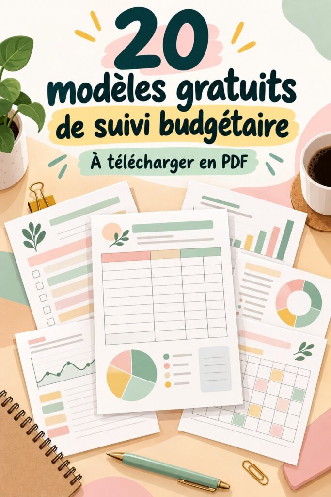 Femme utilisant un modèle PDF pour suivre ses dépenses mensuelles