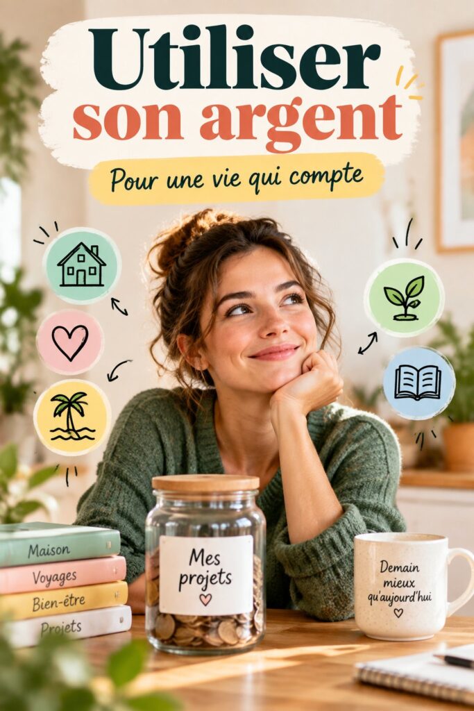 Femme souriante en train de gérer son budget avec un ordinateur portable.